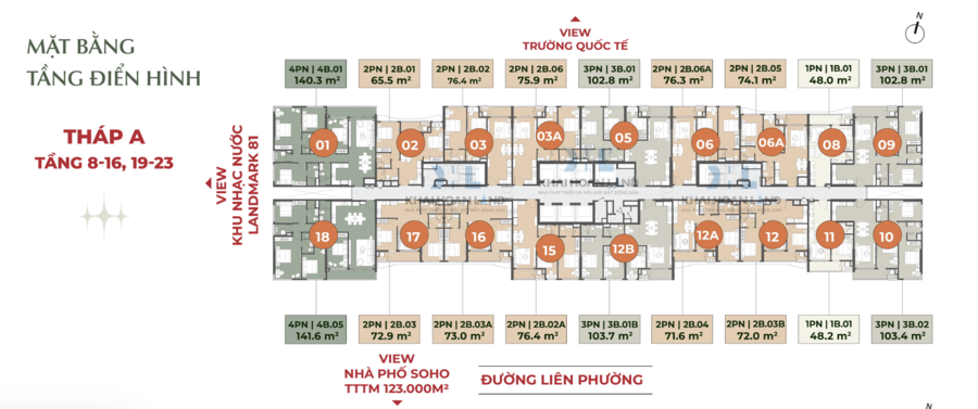 Phân tích layout Lumiere Midtown tòa a tầng cơ bản