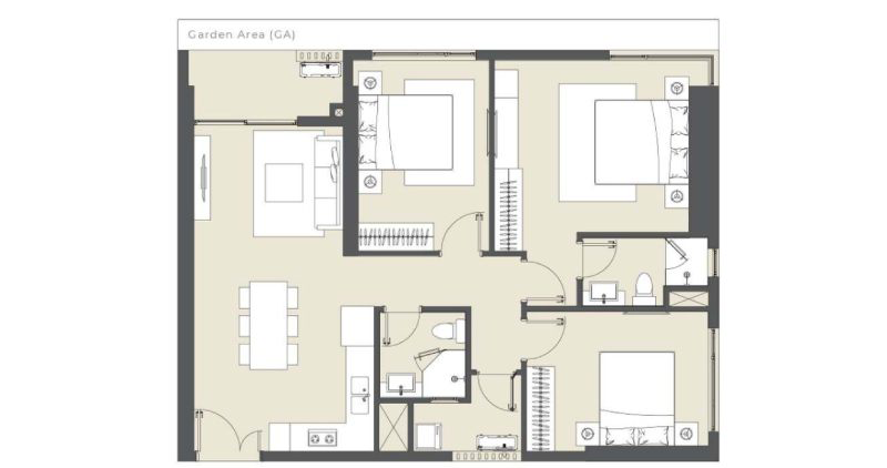 Căn hộ 3PN Lumiere MidtownLayout