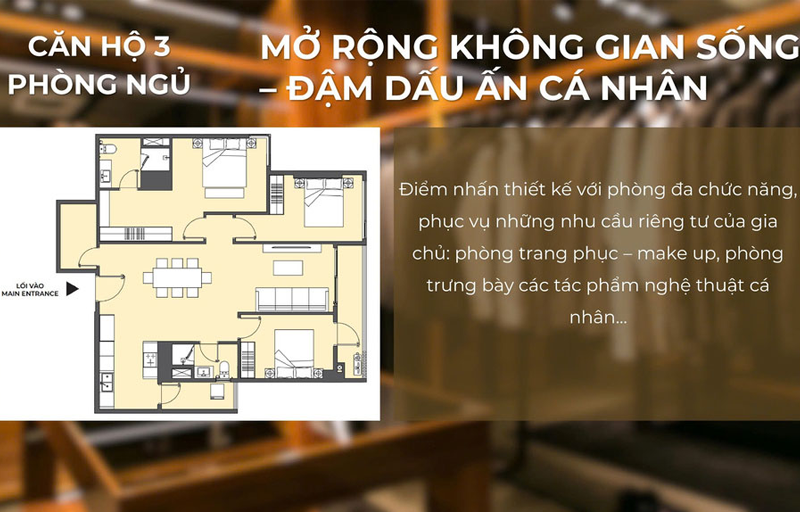Layout căn hộ 3PN Lumière Midtown – Không gian sống đẳng cấp