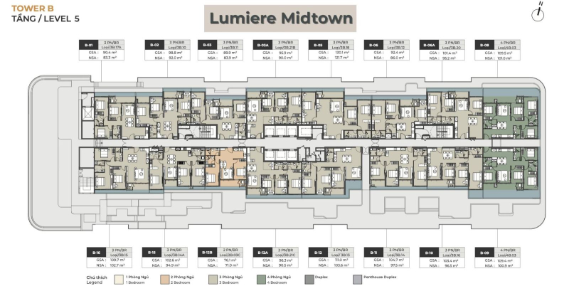 Lumiere Midtown mặt bằng chi tiết sẽ như thế nào?