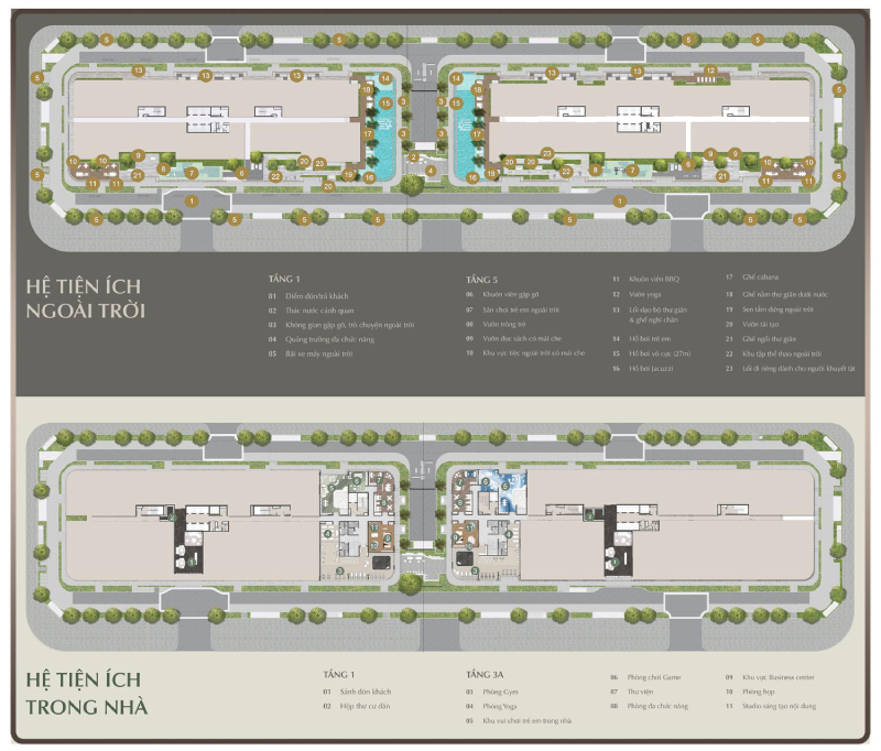 Mặt bằng tiện ích Lumière Midtown đẳng cấp chuẩn Resort 