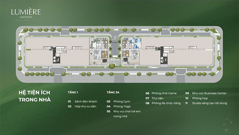 Thông tin Mặt Bằng Lumiere Midtown tiện ích trong nhà