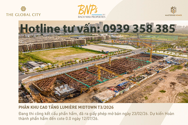 Tiến độ Lumiere Midtown T32026 - Bách Như Properties - BNPs