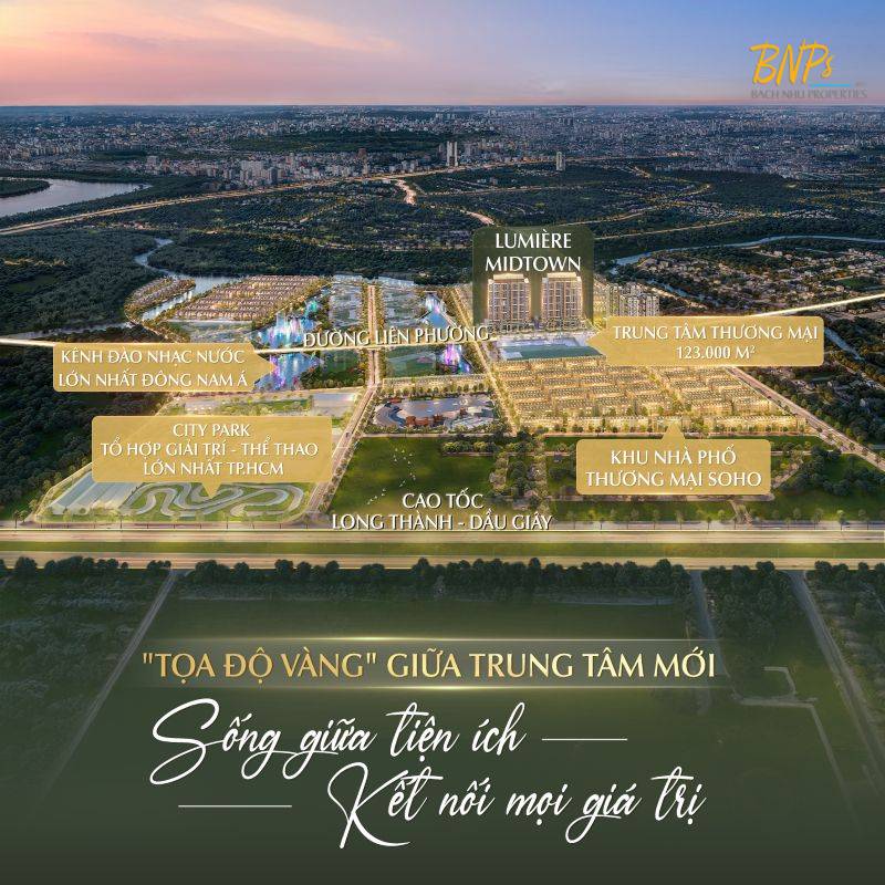 Vị Trí Kim Cương Kiến Tạo Nên Biểu Tượng Vàng Lumière Midtown Tại Trung Tâm Mới